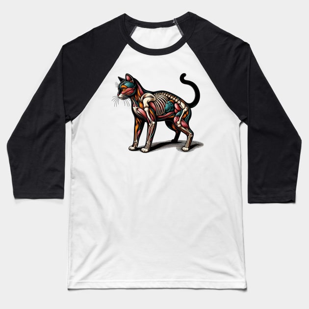 cat anatomy Baseball T-Shirt by wizooherb